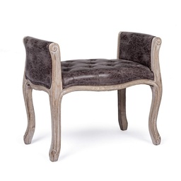 [S-B0743675] Panca Singola Dark in Tessuto EffettoPelle Stile Design - Misure: 71x48x60 cm