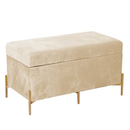 [S-V2808300000] Panca in velluto crema 78x40x45 cm
