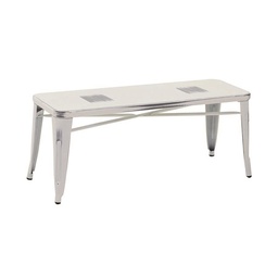 [S-V8036000000] Panchina in ferro Bristol bianco antico - Dimensioni: 103x38x45 cm