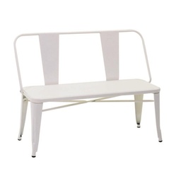 [S-V8035960000] Panchina Ferro Bristol Bianco con Schienale 51x111x82,5 cm
