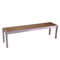 [S-V6450900000] Panchina in alluminio marrone, seduta in polywood, misure 165x41x45 cm