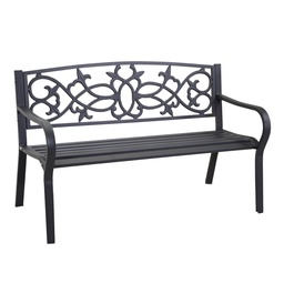 [S-V6454820000] Panchina in metallo antracite Pavia, dimensioni 124x78x57 cm