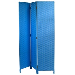 [S-V42056500BL] Paravento poliestere 3 ante turchese 40x175 cm