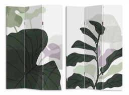 [S-V4214410000] Paravento stampa foglie verde 3 ante rettangolare 120,6x2,5xh180