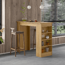 [S-FZ99269] Penisola da cucina tavolo alto Swallow rovere