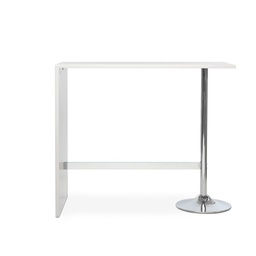 [S-FZ86382] Penisola rettangolare bianco lucido con gamba cromata 120x60xh.105 cm