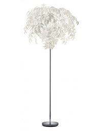 [S-TRIOR40463001] Piantana 3 Luci Foglie Decorative Bianche