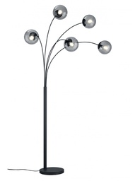 [S-TRIO408500542] Piantana Design 5 Sfere Vetro Fumé Antracite