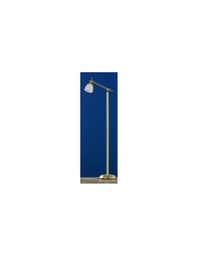 [S-TRIO4035011-08] Piantana Icaro Ottone Satinato e Spot Vetro Opaco Bianco H165 cm