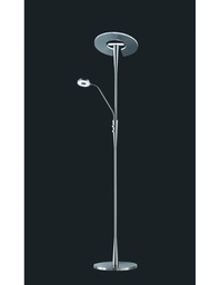 [S-TRIO422710307] Piantana LED con Luce Spot da Lettura Dimmerabile Quebec Nichel