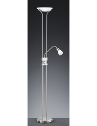 [S-TRIO421910207] Piantana Led Con Luce Spot da Lettura Dimmerabile Santo II Nichel Trio Lighting