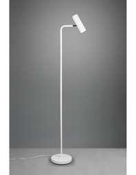 [S-TRIO412400131] Piantana Marley Bianco con Spot Cilindrico Orientabile H151