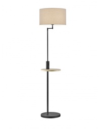 [S-TRIO400400132] Piantana Moderna con Mensola e Porta USB in Nero