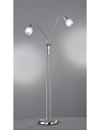 [S-TRIOR40172007] Piantana Nichel E Vetro Bianco 2xE14 H125 cm Antibes Trio Lighting