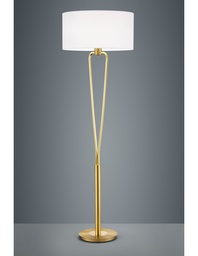 [S-TRIO400200108] Lampada da Terra Paris II Ottone con Paralume Bianco