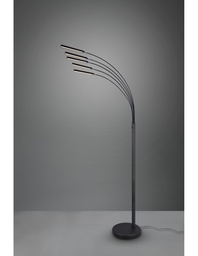 [S-TRIOR41031532] Piantana Reed 5 Archi Led Nero Opaco H195 cm