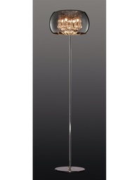 [S-TRIO411210406] Piantana Vapore Vetro Cromo e Pendenti H158 cm