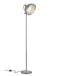 [S-TRIO403490167] Piantana Vintage Industrial Cupola Orientabile Delhi Nichel Trio Lighting