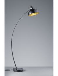 [S-TRIOR46041032] Piantana ad Arco Recife con Paralume Metallo Nero Interno Oro