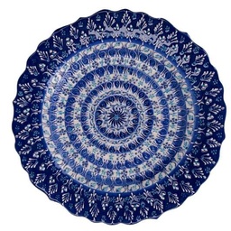 [S-V5867380000] Piatto Decorativo in Ceramica Blu ø25x3 cm