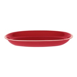 [S-V5856060000] Piatto ovale rosso crema Othello cm36x25,5h4,5