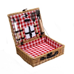 [S-V2409030000] Pic-nic vimini campagna con accessori barbeque 50x40x14 cm