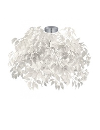 [S-TRIOR60463001] Plafoniera 3 Luci Foglie Lavabili Bianche Ø70 cm