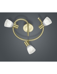 [S-TRIO871090308] Plafoniera 3 Spot Vetro Orientabili Girandola Ottone