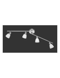 [S-TRIO871510407] Plafoniera Spot Led G9 Carico Nichel Trio Lighting - 4 Faretti Orientabili con Diffusori in Vetro Bianco Spazzolato