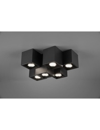[S-TRIO604900631] Plafoniera 6 Cubi GU10 RGB Nero Opaco