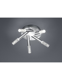 [S-TRIO682410506] Plafoniera Cromo Bagno 5 Cilindri Led Bolsa IP44