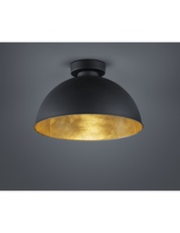 [S-TRIOR60121002] Plafoniera Cupola Jimmy Nero E Oro Ø31 cm