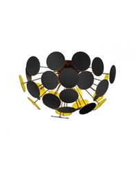 [S-TRIO609900332] Plafoniera Discalgo 3xE14 Nero E Tondi Decorativi Ø54 cm  Trio Lighting