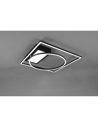 [S-TRIO620510332] Plafoniera LED Downey 34w Nero L64 cm Dimmerabile