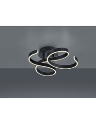 [S-TRIO671310142] Plafoniera Antracite con Vortici LED Dimmerabile 40W