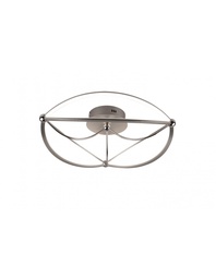 [S-TRIO621290107] Plafoniera Led Ellissi Nichel Ø62 cm