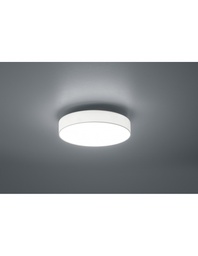 [S-TRIO621912401] Plafoniera Led Dimmer Cambio Colore Paralume Tessuto Bianco Ø40 cm