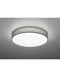 [S-TRIO621914011] Plafoniera LED Paralume Tessuto Grigio Ø60 cm