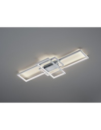 [S-TRIO652610307] Plafoniera Led Thiago 3 Rettangoli L104 cm Nichel