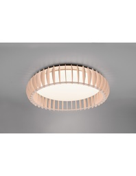 [S-TRIOR62171930] Plafoniera in Legno Naturale con LED 38W Dimmerabile
