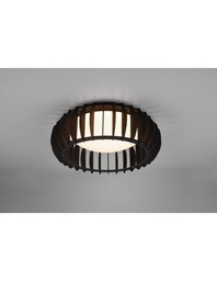 [S-TRIOR62171132] Plafoniera Listelli Legno Nero Led Dimmer Monte Ø40 cm Trio Lighting