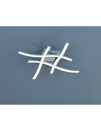 [S-TRIOR62474107] Plafoniera Moderna 4 Bacchette Led 3000k Route Nichel