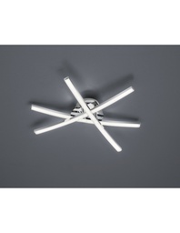 [S-TRIOR62491306] Plafoniera Moderna con 3 Bacchette Led Cromo Ø50 cm