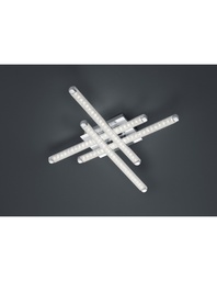 [S-TRIOR62814100] Plafoniera Moderna Street 4 Bacchette Led Effetto Cristallo Cromo L50 cm Trio Lighting