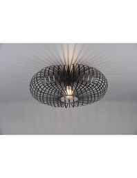 [S-TRIO606905032] Plafoniera Nera Gabbia Aperta Ellissi Ø50 cm