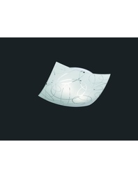 [S-TRIO604400201] Plafoniera Quadrata Spirelli 2xE27 Vetro Con Cerchi Decorativi 40x40 cm Trio Lighting