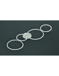 [S-TRIO622610431] Plafoniera a LED Rondo 4 Cerchi Bianco L97 cm