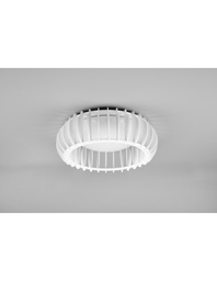 [S-TRIOR62171131] Plafoniera Rotonda Soffitto Legno Bianco Led 16,5w Dimmer
