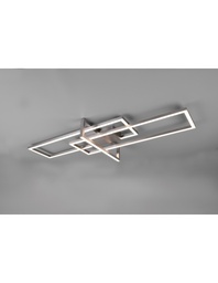 [S-TRIO620310307] Plafoniera Led Salinas 3 Rettangoli Nichel L100 cm Dimmerabile