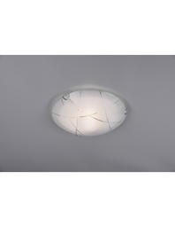 [S-TRIO601200100] Plafoniera Sandrina Vetro Graniglia Bianco 1xE27 Ø30 cm Trio Lighting